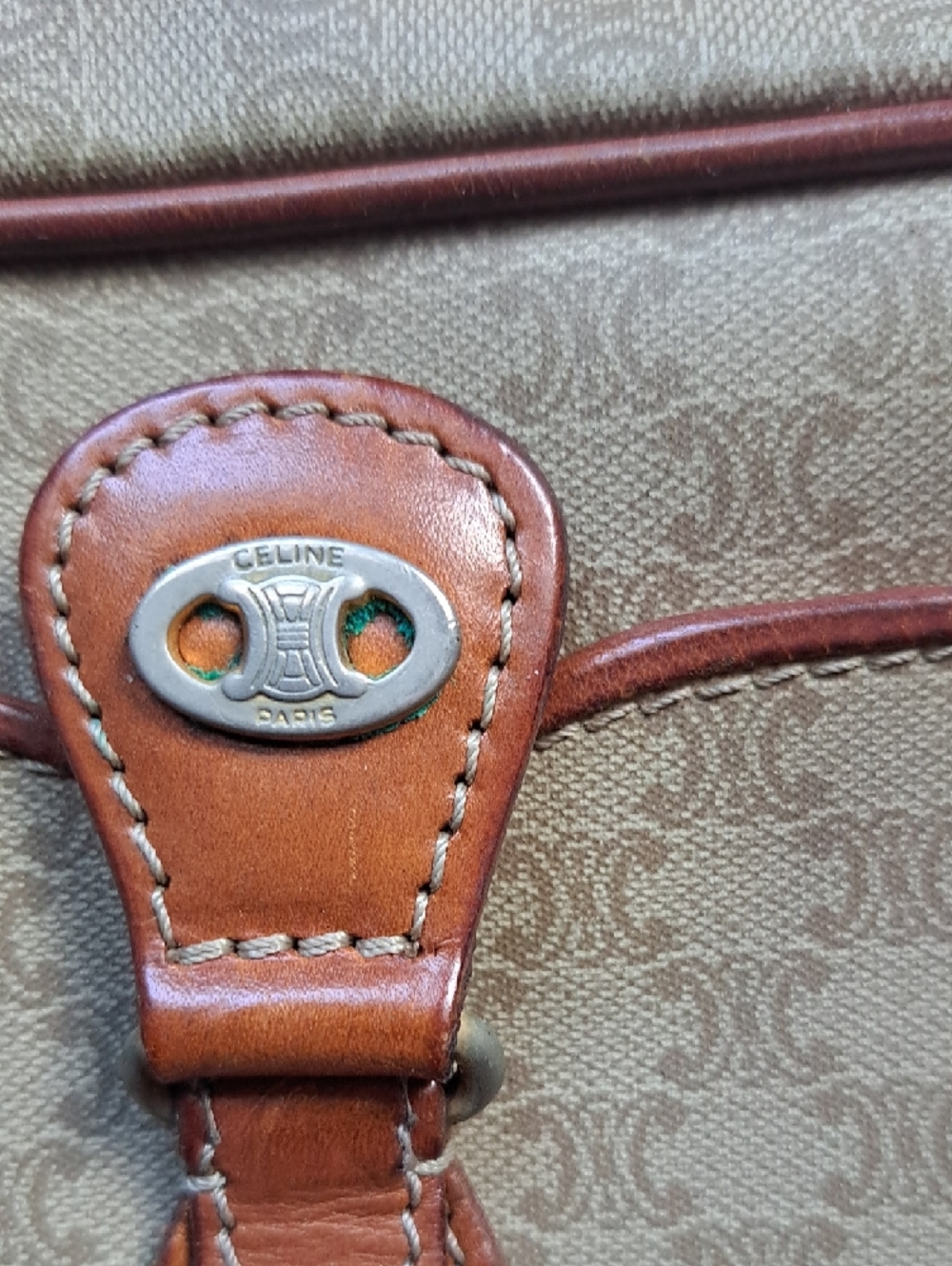 Vintage Celine Beige and Brown Crossbody Bag - Picture 4 of 12